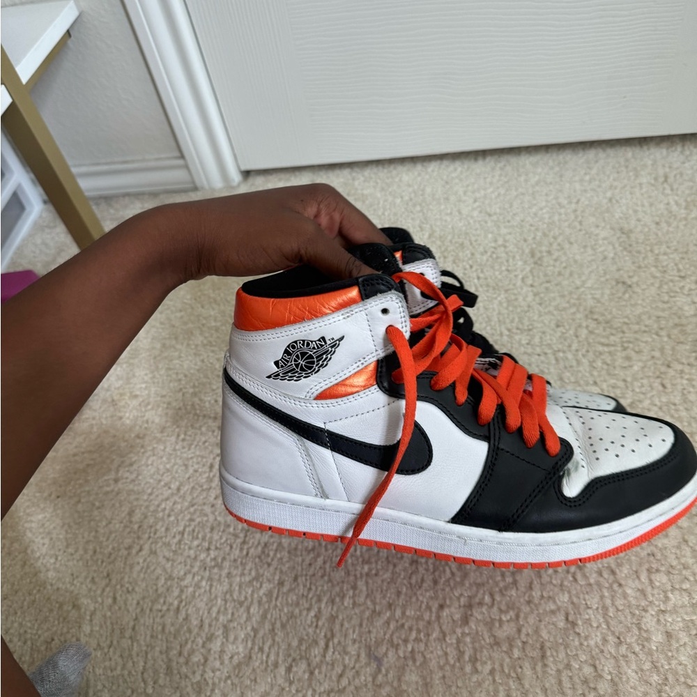 Electro Orange Jordan 1's